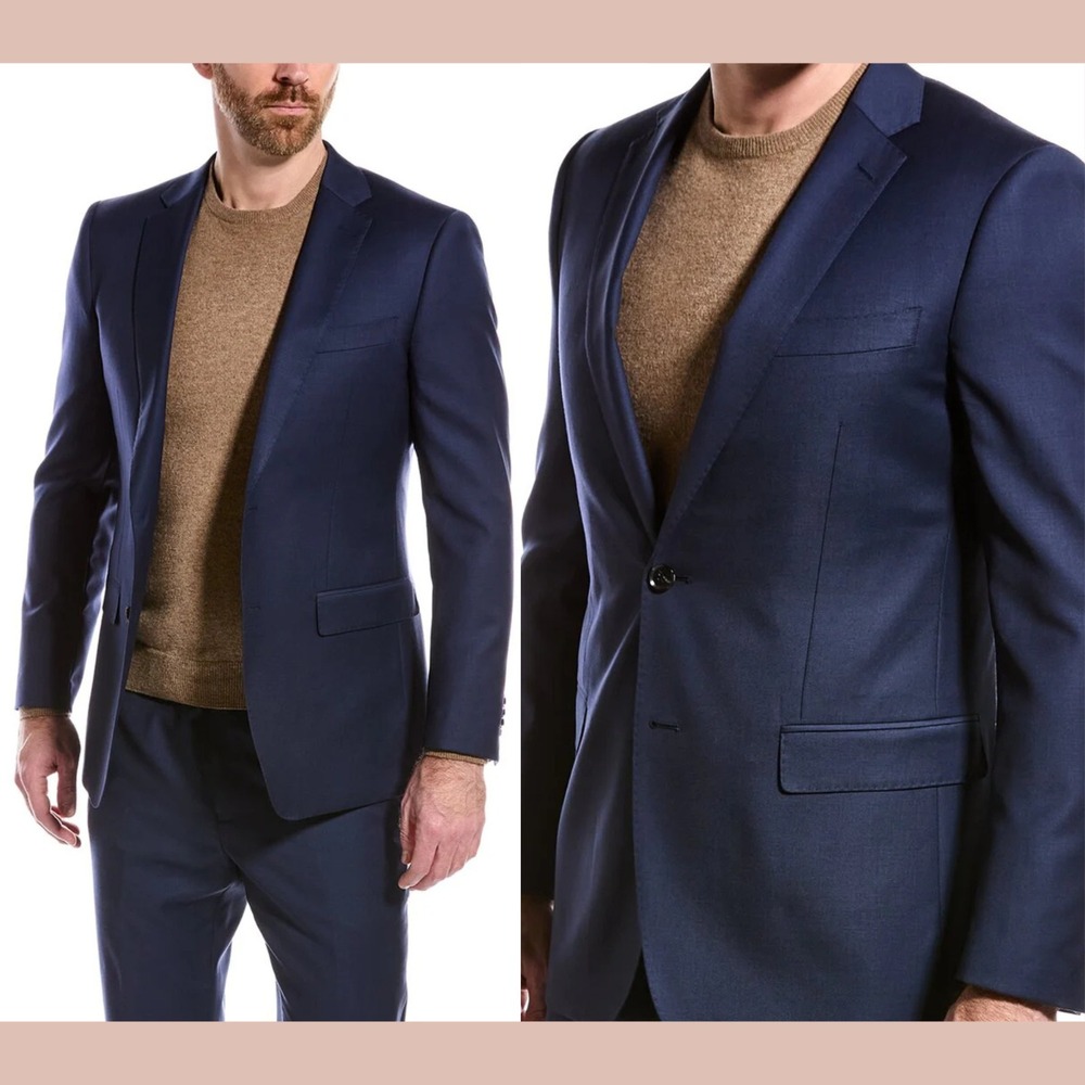NEW Cavalli Class [ 48/42 ] Slim Fit Wool Suit‎ Jacket in Shinny Blue #U1903